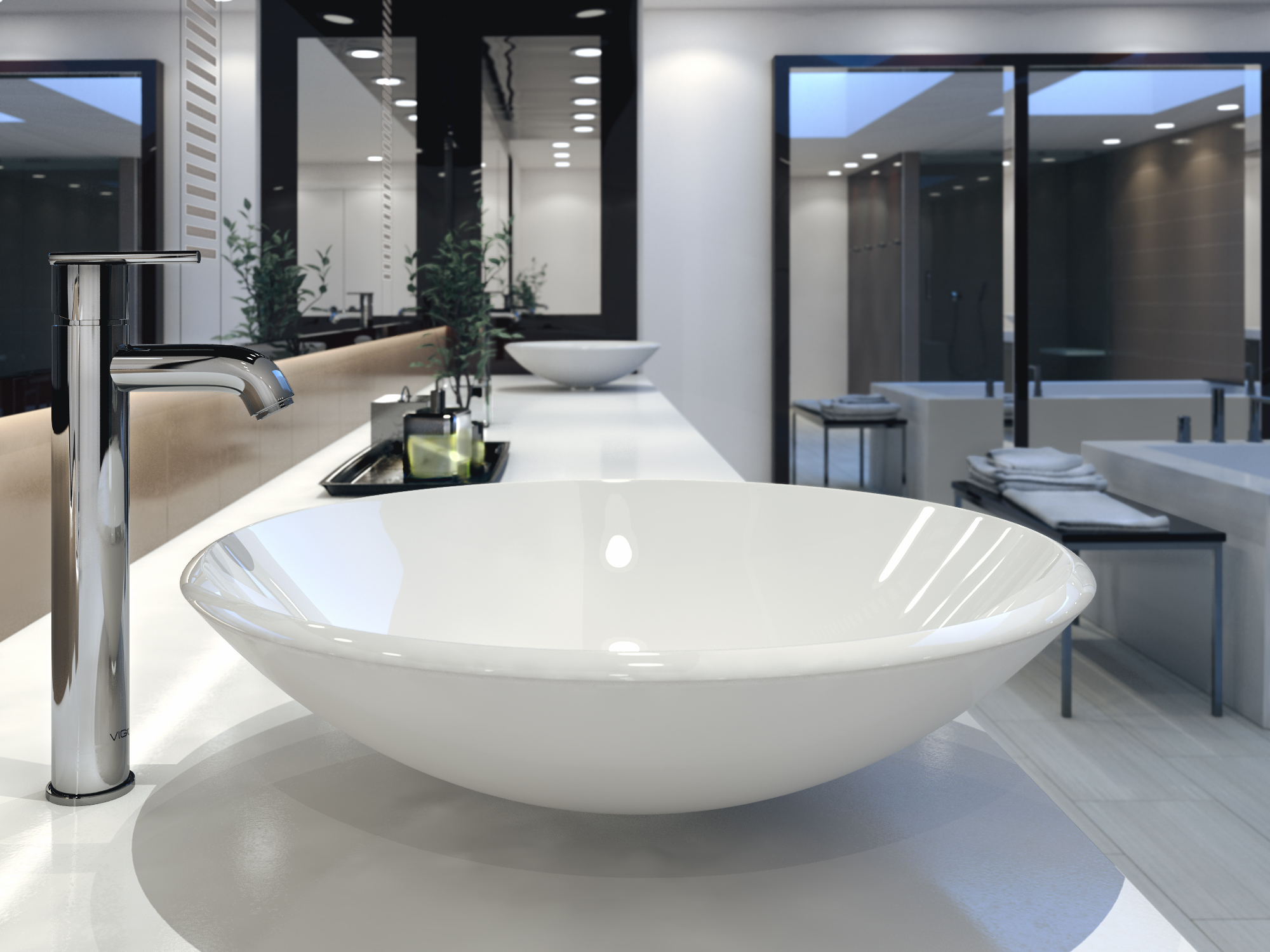 vigo white phoenix stone glass vessel bathroom sink